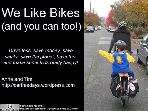 Title slide for “we like bikes” presentation