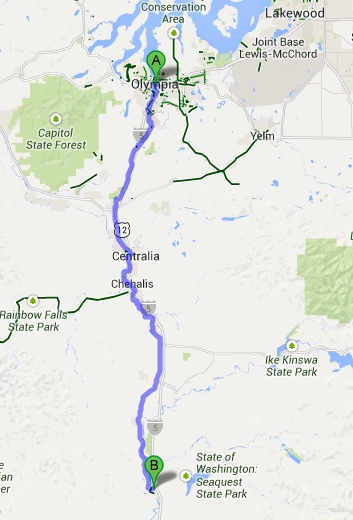 olympia to castle rock