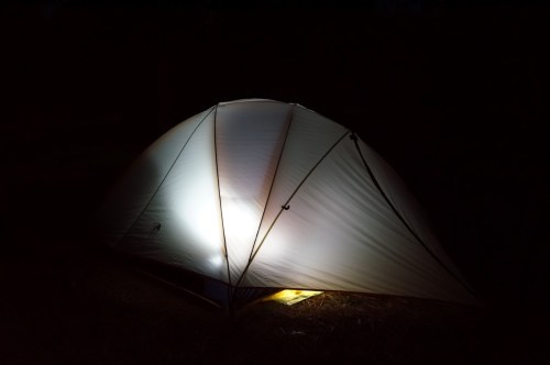 tent at night